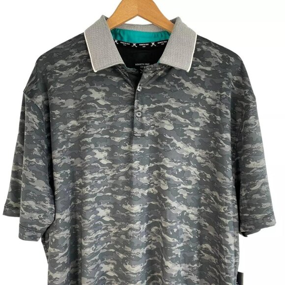 NEW Kenneth Cole Men's Golf Camo Pattern Polo Shirt Wicking - Picture 1 of 3